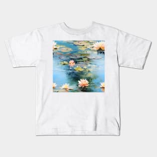 Monet Style Water Lilies 19 Kids T-Shirt